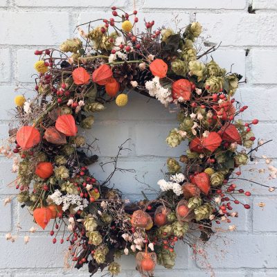 Dried Flower Autumn Wreath 1